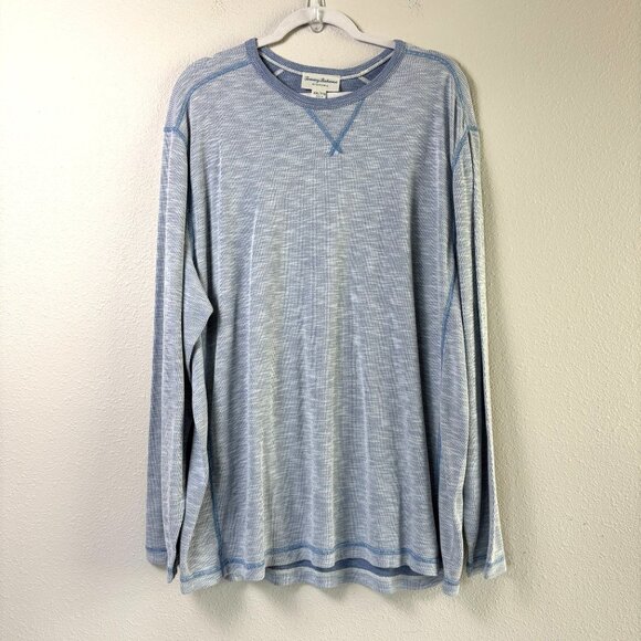 Tommy Bahama Reversible Barrier Beach Flip Crew Shirt Mens XXXL Gray Blue Lot - Picture 2 of 13